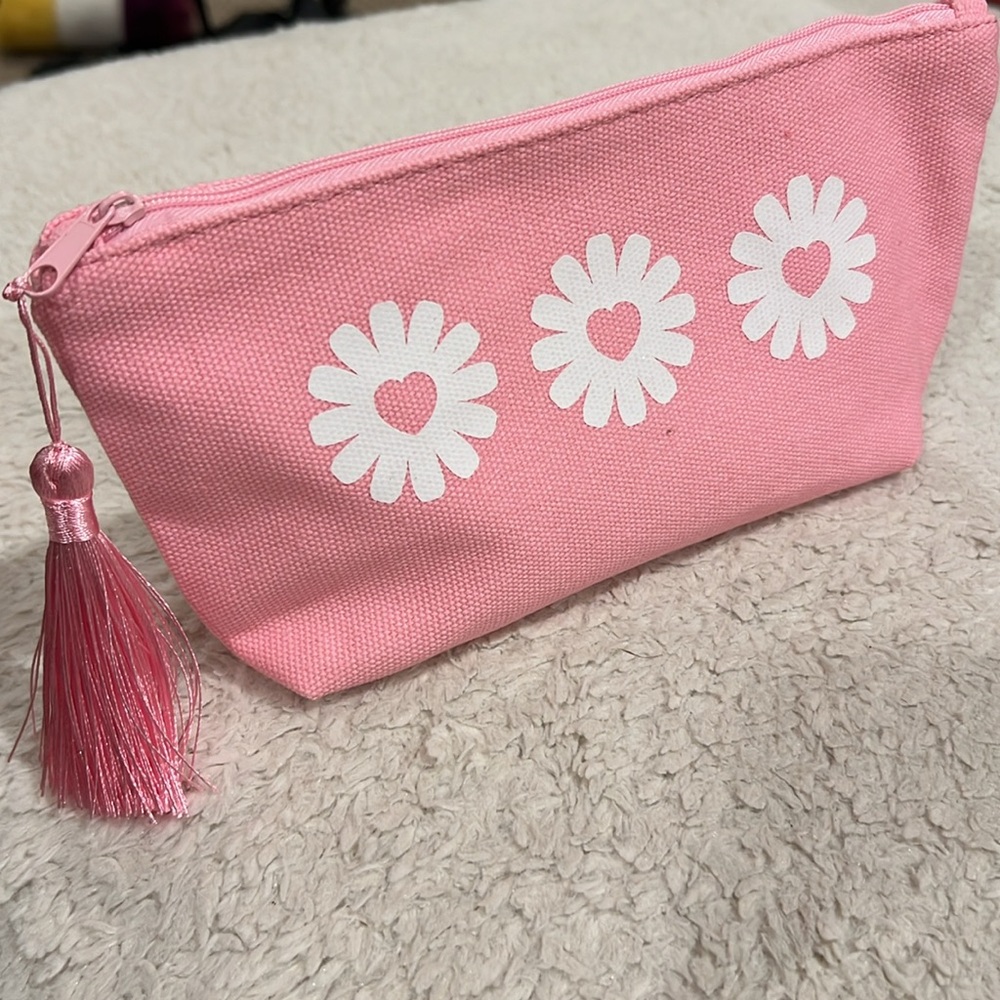 New in Packaging. Pink Zippered Cosmetic Pouch Case.